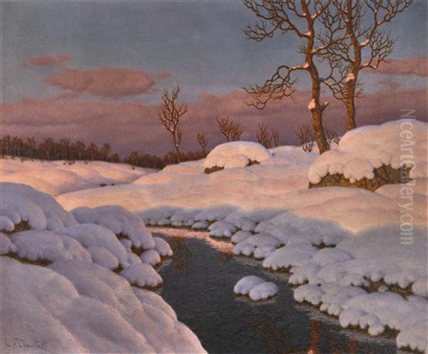 Coucher De Soleil Oil Painting by Ivan Fedorovich Choultse