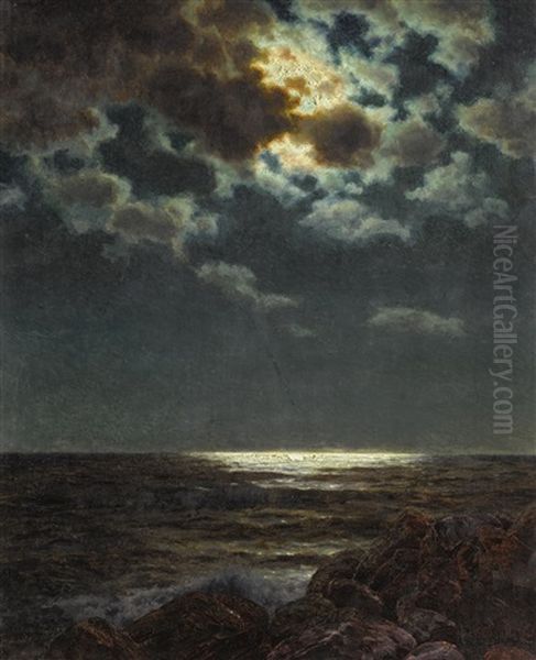 Moonlit Night Oil Painting by Ivan Fedorovich Choultse