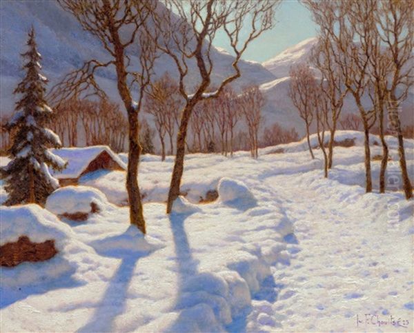 Scene D'hiver Dans Les Alpes Oil Painting by Ivan Fedorovich Choultse