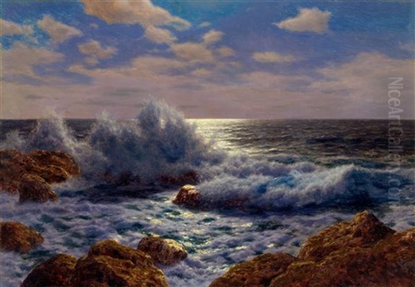 Lever De Lune (mediterranee) Oil Painting by Ivan Fedorovich Choultse