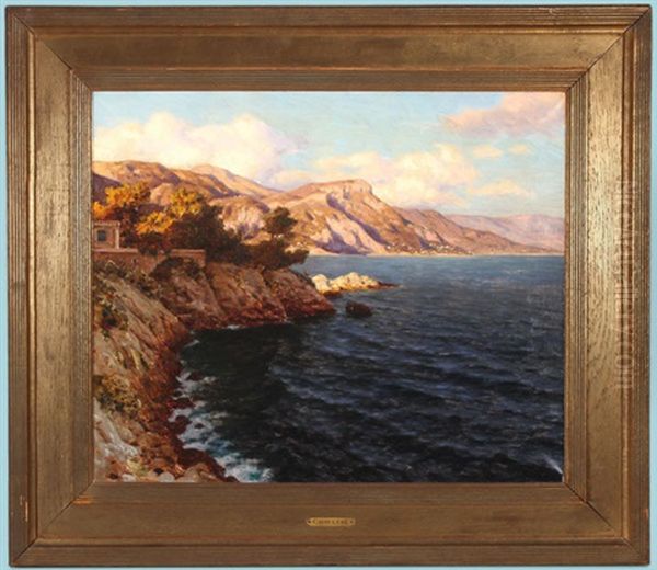 Expansive Mediterranean Seascape - Probably Capri Or Sorrento by Ivan Fedorovich Choultse