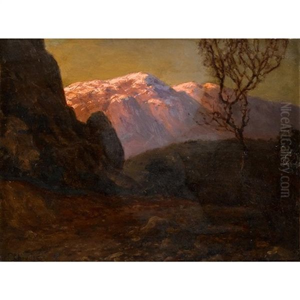 Mountain Sunrise Oil Painting by Ivan Fedorovich Choultse