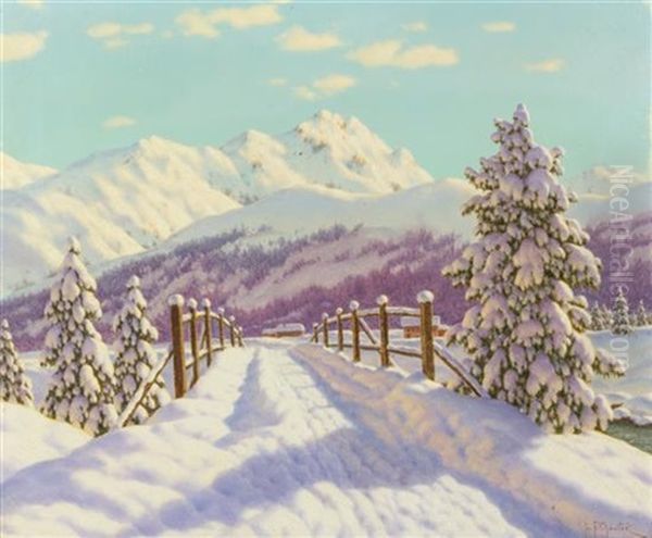 Jour D'hiver, Engadine Oil Painting by Ivan Fedorovich Choultse