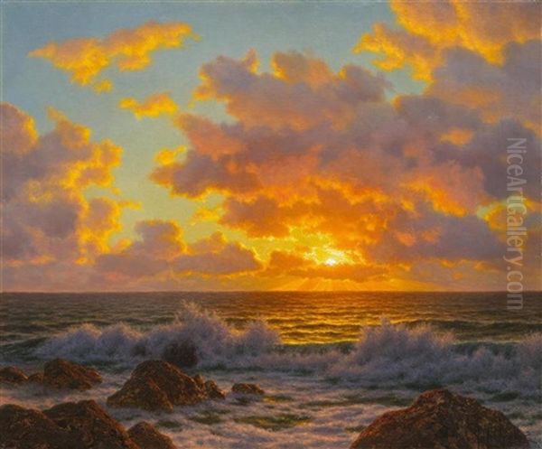 Sonnenuntergang Uber Dem Adriatischen Meer by Ivan Fedorovich Choultse