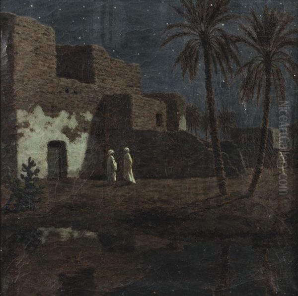 Cairo At Night Oil Painting by Ivan Fedorovich Choultse