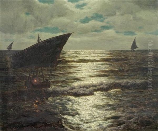 Meeresansicht Im Mondschein Oil Painting by Ivan Fedorovich Choultse