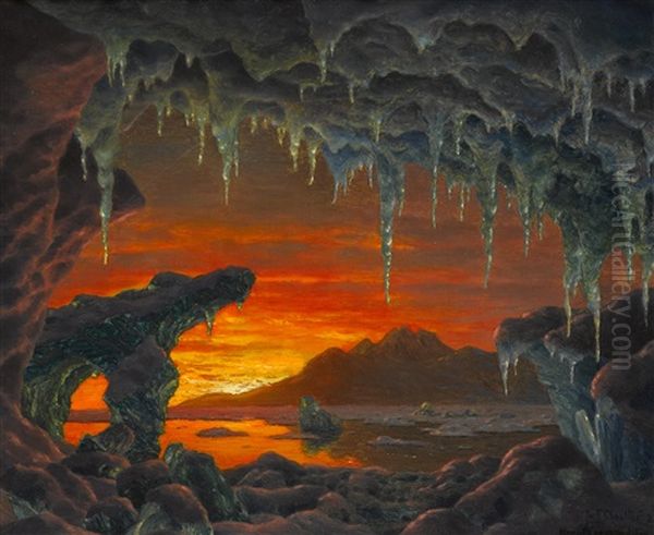 Maquette Pour Un Decor Grotte Arctique Oil Painting by Ivan Fedorovich Choultse