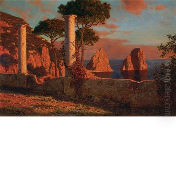 Sunrise, Capri Oil Painting by Ivan Fedorovich Choultse