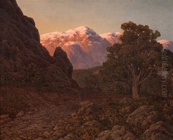 Mountain Sunrise Oil Painting by Ivan Fedorovich Choultse