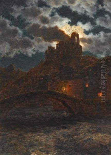 On The Banks At Twilight Oil Painting by Ivan Fedorovich Choultse