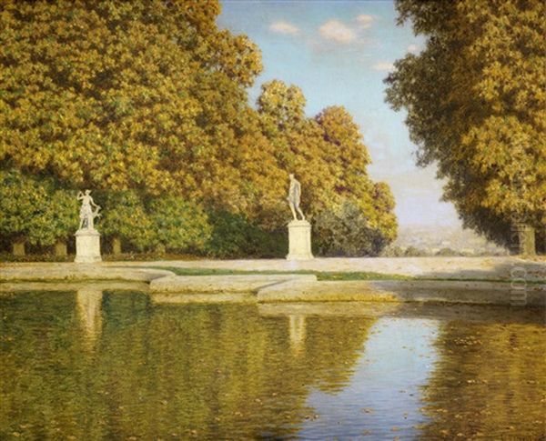 Autumn In The Park Of St. Cloud Oil Painting by Ivan Fedorovich Choultse