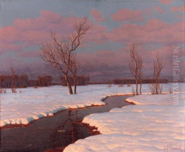 Soir De Mars En Russie Oil Painting by Ivan Fedorovich Choultse