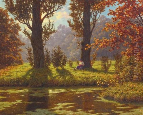 A Sunny Afternoon Oil Painting by Ivan Fedorovich Choultse