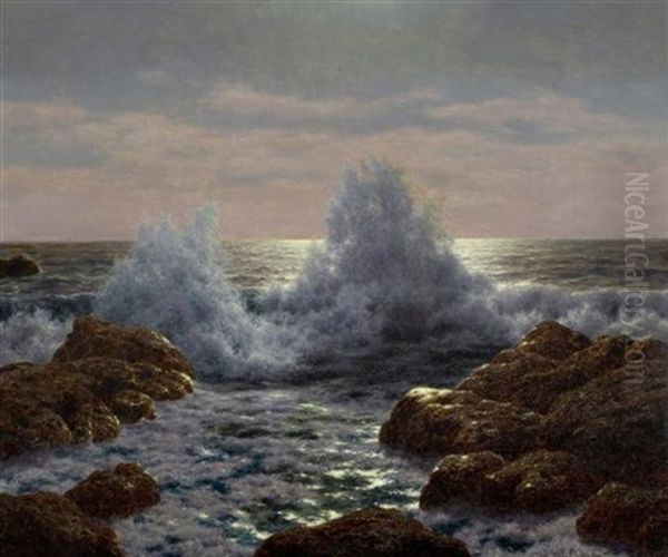 Wellen An Der Kuste Oil Painting by Ivan Fedorovich Choultse