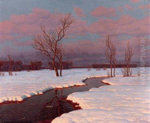 Soir De Mars En Russie Oil Painting by Ivan Fedorovich Choultse