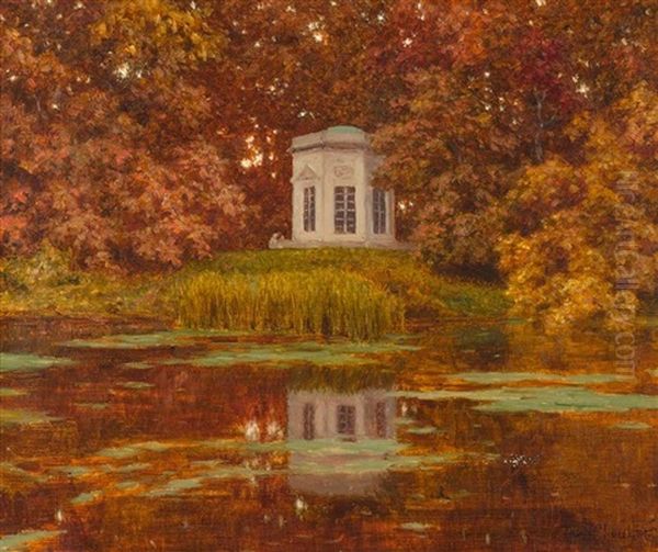 Pavillion Am See Oil Painting by Ivan Fedorovich Choultse