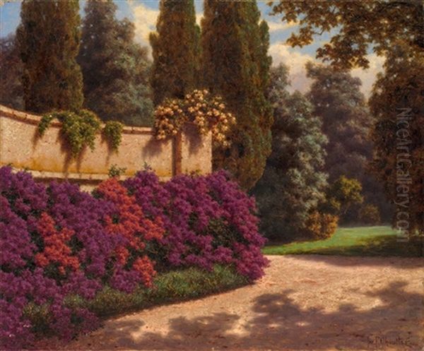 Summer Garden Oil Painting by Ivan Fedorovich Choultse