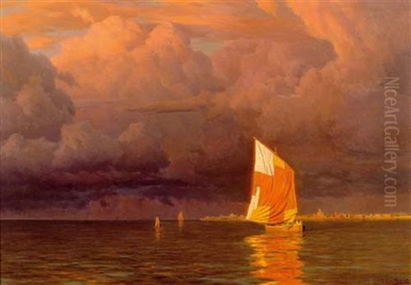 Blick Vom Meer Auf St. Petersburg; Am Abend Oil Painting by Ivan Fedorovich Choultse