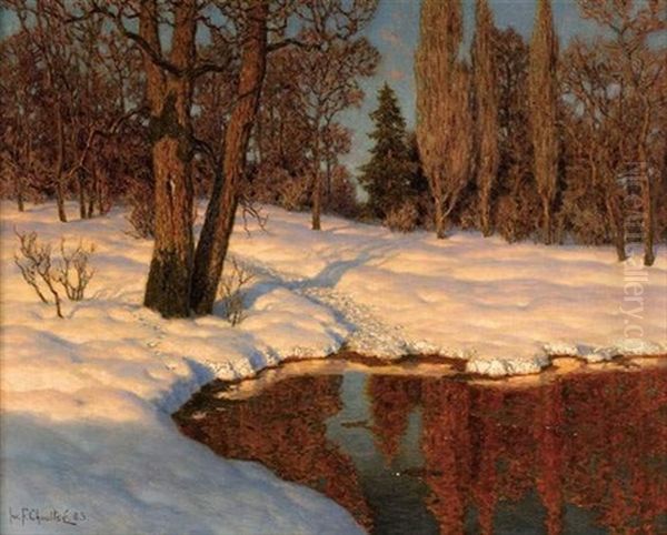 Paysage De Neige Oil Painting by Ivan Fedorovich Choultse