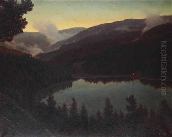 Evening Oil Painting by Ivan Fedorovich Choultse