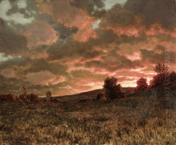 Landscape At Dusk Oil Painting by Ivan Fedorovich Choultse