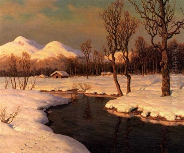 Riviere Dans Un Paysage Enneige Oil Painting by Ivan Fedorovich Choultse