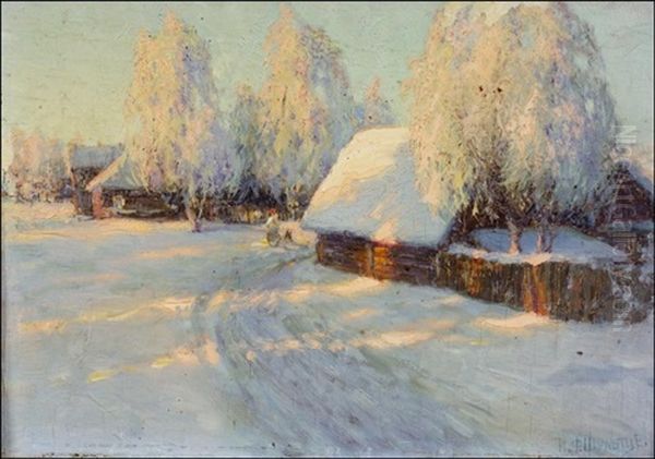 Aurinkoinen Talvipaiva Oil Painting by Ivan Fedorovich Choultse