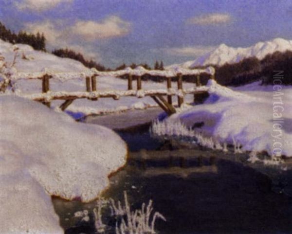 Soleil Sur La Neige, Suisse Oil Painting by Ivan Fedorovich Choultse