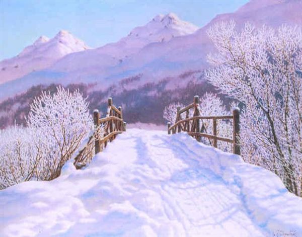 Jour D'hiver (engadine) Oil Painting by Ivan Fedorovich Choultse