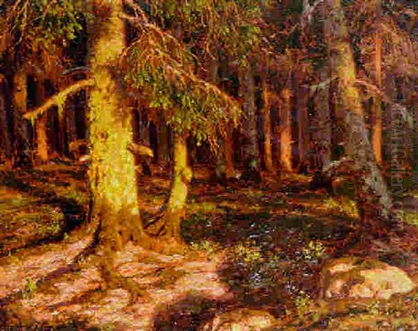 Sous-bois Oil Painting by Ivan Fedorovich Choultse