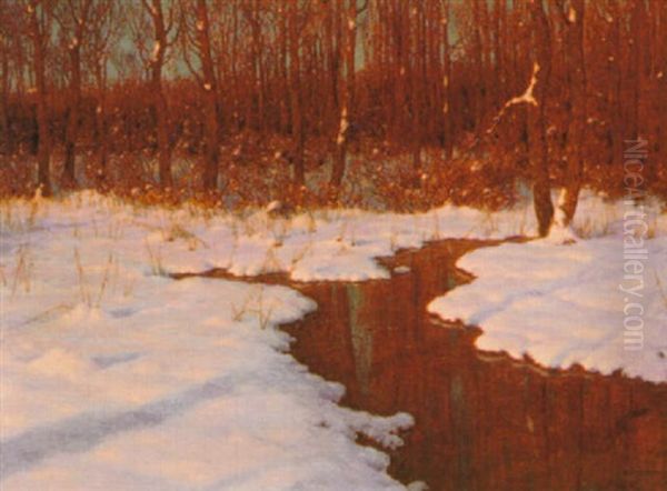 Creek At Sunrise Oil Painting by Ivan Fedorovich Choultse