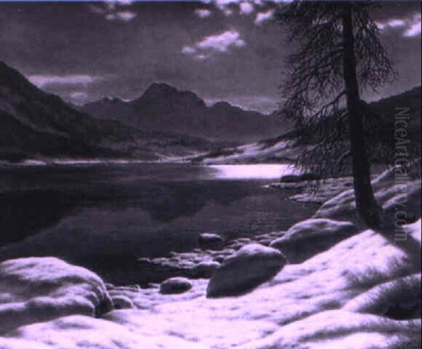 F,,rie Nocturne (suisse) Oil Painting by Ivan Fedorovich Choultse