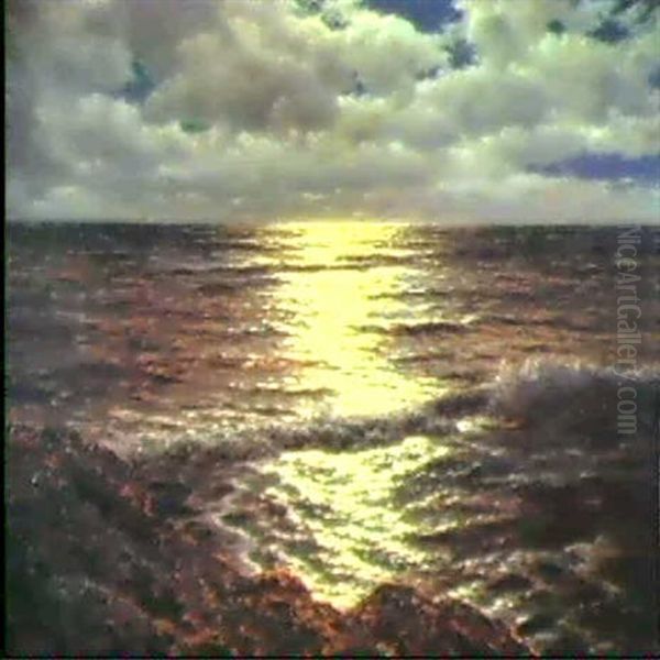 Moonlight On The Mediterranean Oil Painting by Ivan Fedorovich Choultse