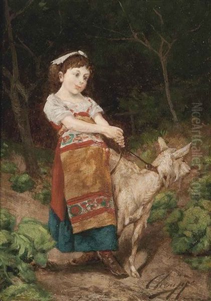 A Stubborn Companion Oil Painting by Jean Henri Chouppe