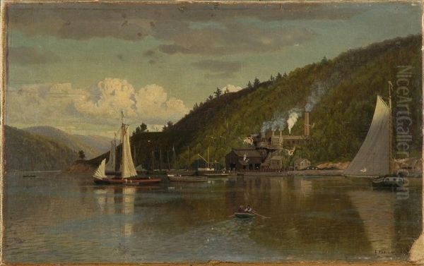 Factory On The Hudson Oil Painting by Frank Hartley Anderson