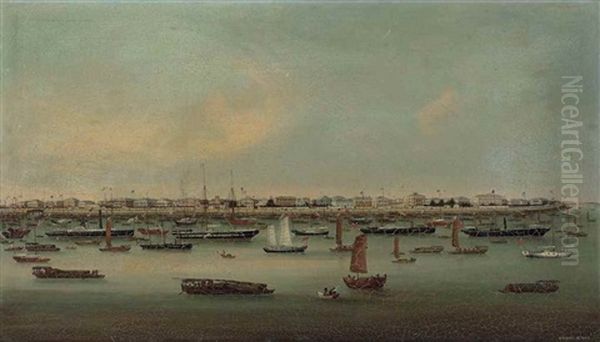 The Bund, Shanghai Oil Painting by  Chow Kwa