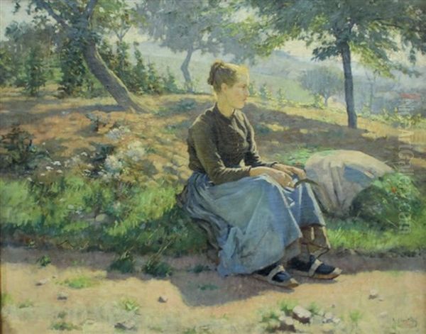 La Faneuse Oil Painting by Rene Louis Chretien