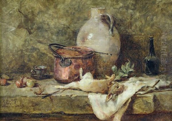 Nature Morte Au Lievre Oil Painting by Rene Louis Chretien