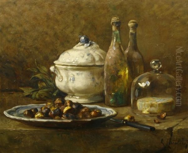 Nature Morte A La Soupiere Oil Painting by Rene Louis Chretien