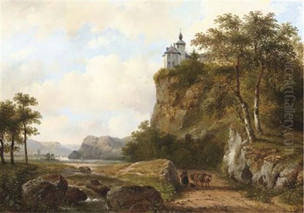 A Mountainous Landscape In Summer Oil Painting by Pieter Caspar Christ