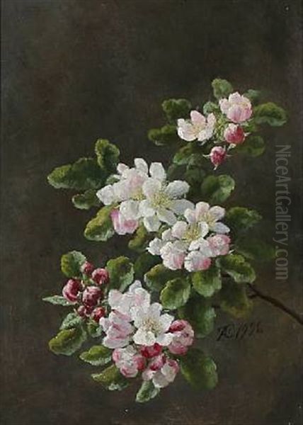 Blomstrende Aeblegren Oil Painting by Anthonie Eleonore (Anthonore) Christensen