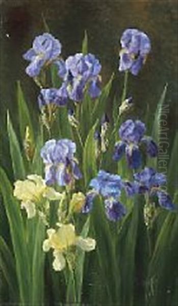 Iris Oil Painting by Anthonie Eleonore (Anthonore) Christensen