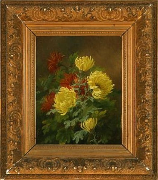 Flowering Asters Oil Painting by Anthonie Eleonore (Anthonore) Christensen