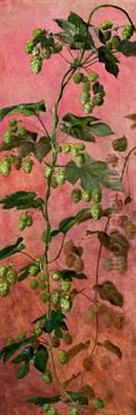 Hops In Bloom Oil Painting by Anthonie Eleonore (Anthonore) Christensen