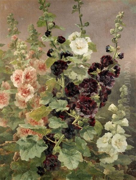 Holly Hocks by Anthonie Eleonore (Anthonore) Christensen