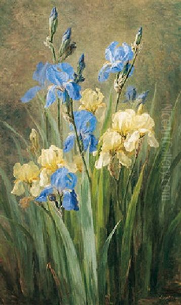 Opstilling Med Iris Oil Painting by Anthonie Eleonore (Anthonore) Christensen