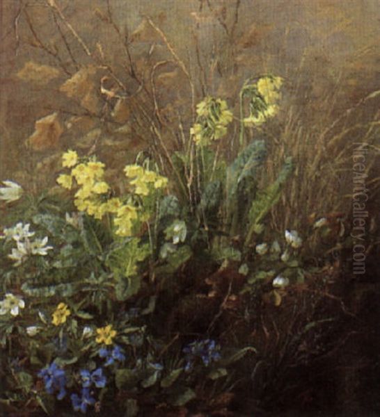 Wild Flowers Oil Painting by Anthonie Eleonore (Anthonore) Christensen