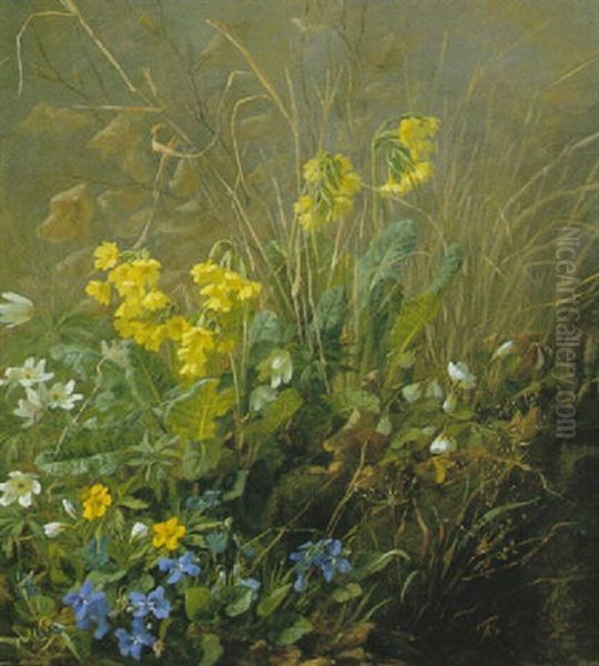 Wildflowers Oil Painting by Anthonie Eleonore (Anthonore) Christensen