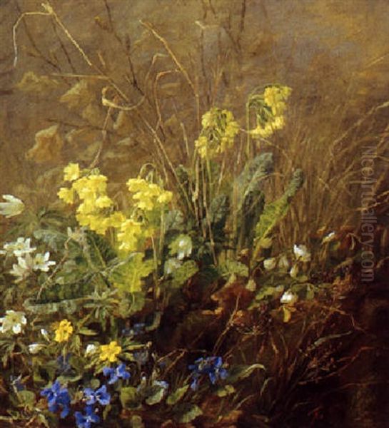 Skovbund Med Vilde Blomster Oil Painting by Anthonie Eleonore (Anthonore) Christensen