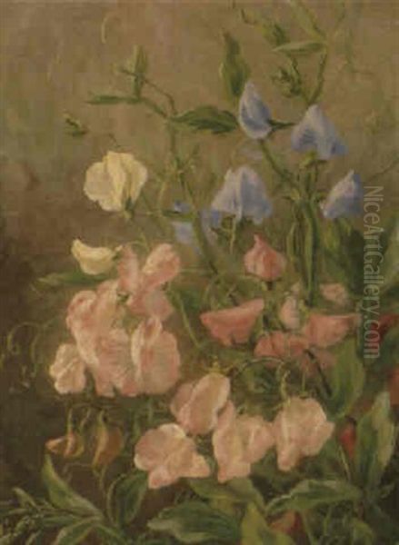 Aerteblomster Oil Painting by Anthonie Eleonore (Anthonore) Christensen